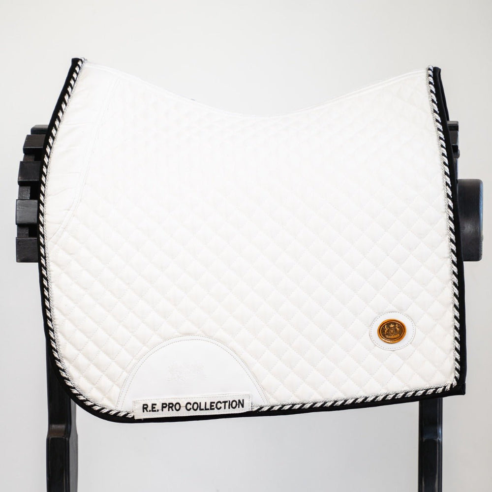 Royal Equestrian Dressage Pad Sella Bianco Argento Pro Full