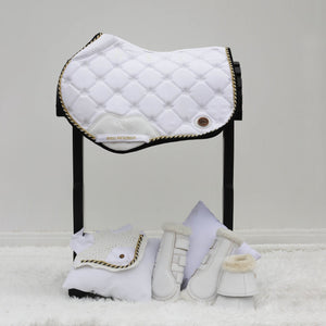 Tapis de selle Royal Equestrian Jump Saddle Pad Or blanc
