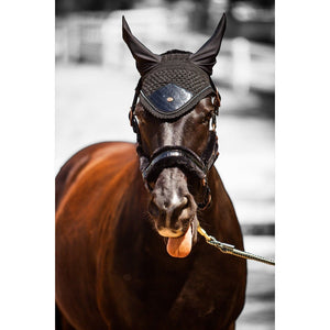 Royal Equestrian Fellhalfter Croco Schwarz Voll