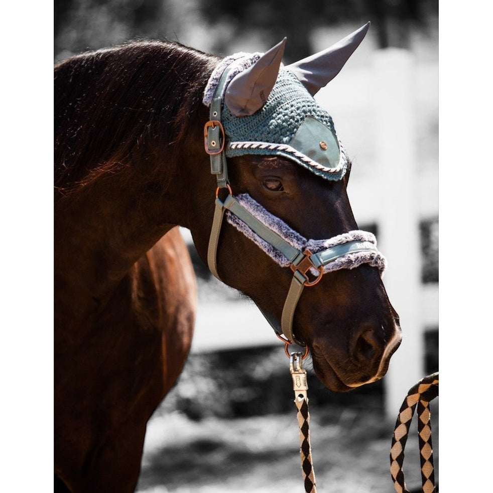 Royal Equestrian Fur Halter Marine Full