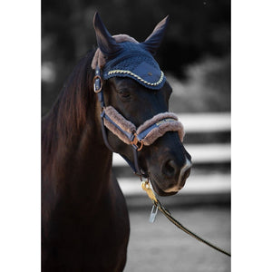 Royal Equestrian Fur Halter Navy Full