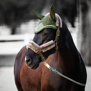 Royal Equestrian Fur Halter Olive Full
