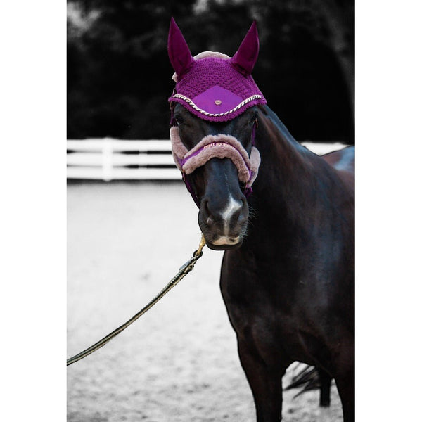Royal Equestrian Fur Halter Purple Full
