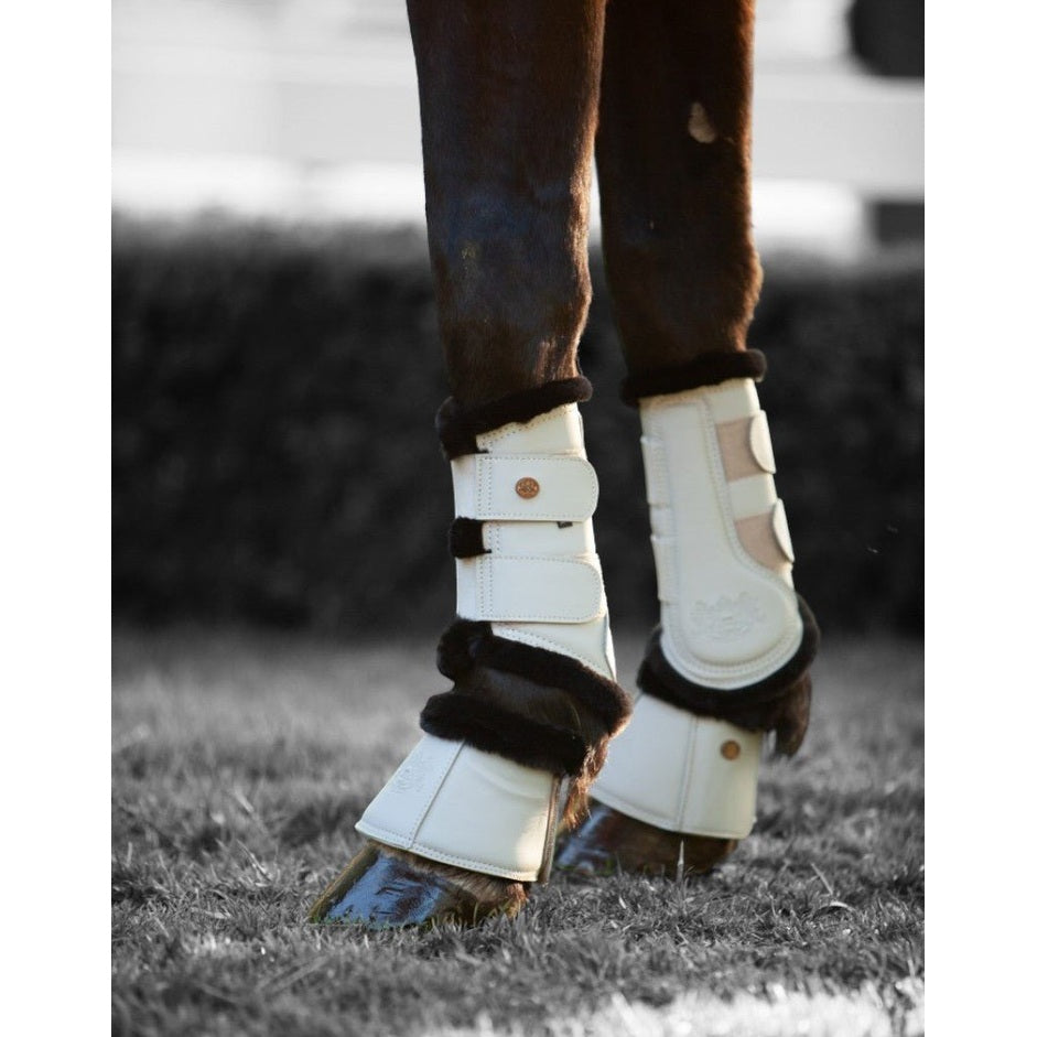 Royal Equestrian Lined Brushing Boots Gray Black