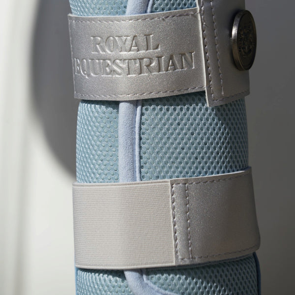 Ice Blue Silver Brushing Boots