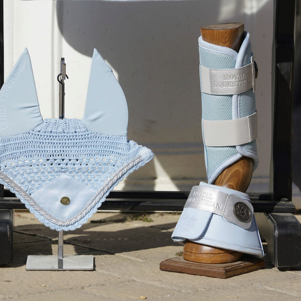 Ice Blue Silver Brushing Boots