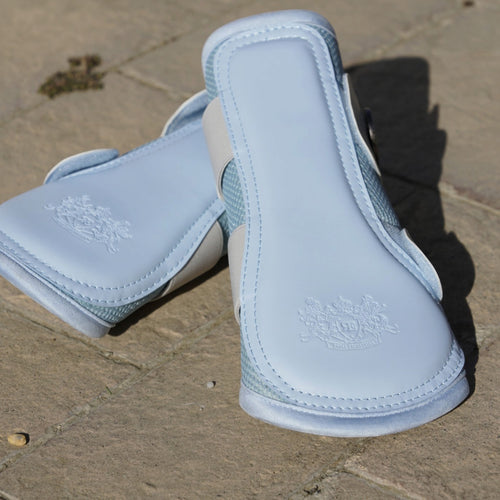 Ice Blue Silver Brushing Boots