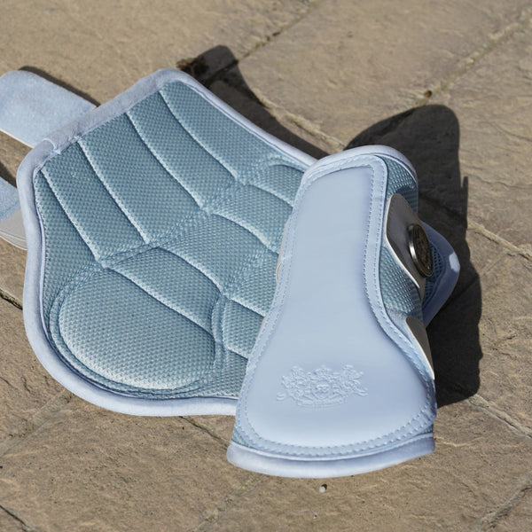 Ice Blue Silver Brushing Boots