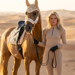 Royal Equestrian dressurunderlag i farven Sahara Sandstone Beige