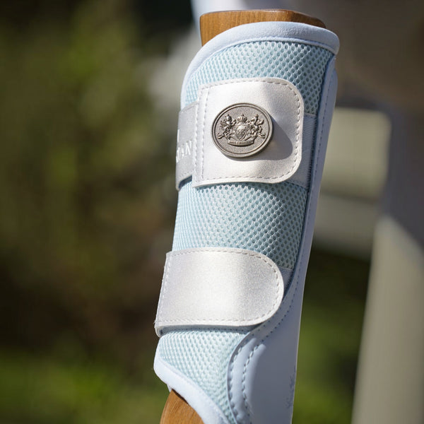 Ice Blue Silver Brushing Boots