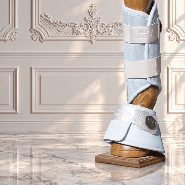 Ice Blue Silver Brushing Boots