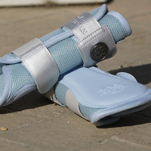 Ice Blue Silver Brushing Boots