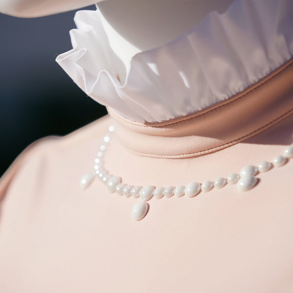 Mademoiselle Pink Colette Riding Shirt with Pearl Accents