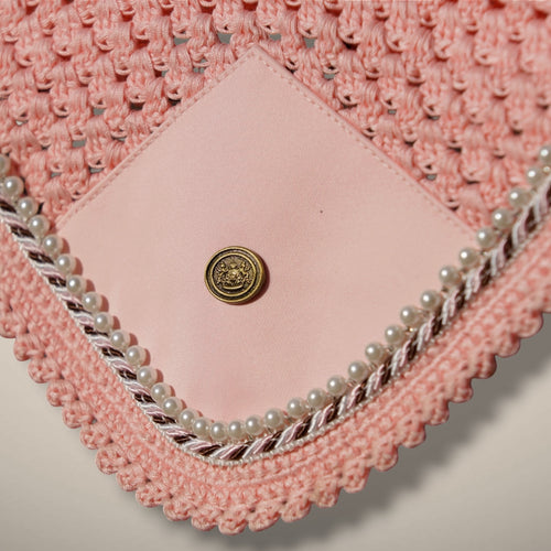 Mademoiselle Pink Signature Ear Bonnet with Pearl Accents