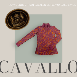 Royal Equestrian Base Layer Cavallo Le Pouvoir Sport Uv Protection Riding Top Merlot Gold