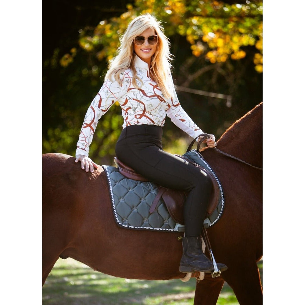 Royal Equestrian Base Layer Cavallo Le Pouvoir Sport Uv Protection Riding Top White