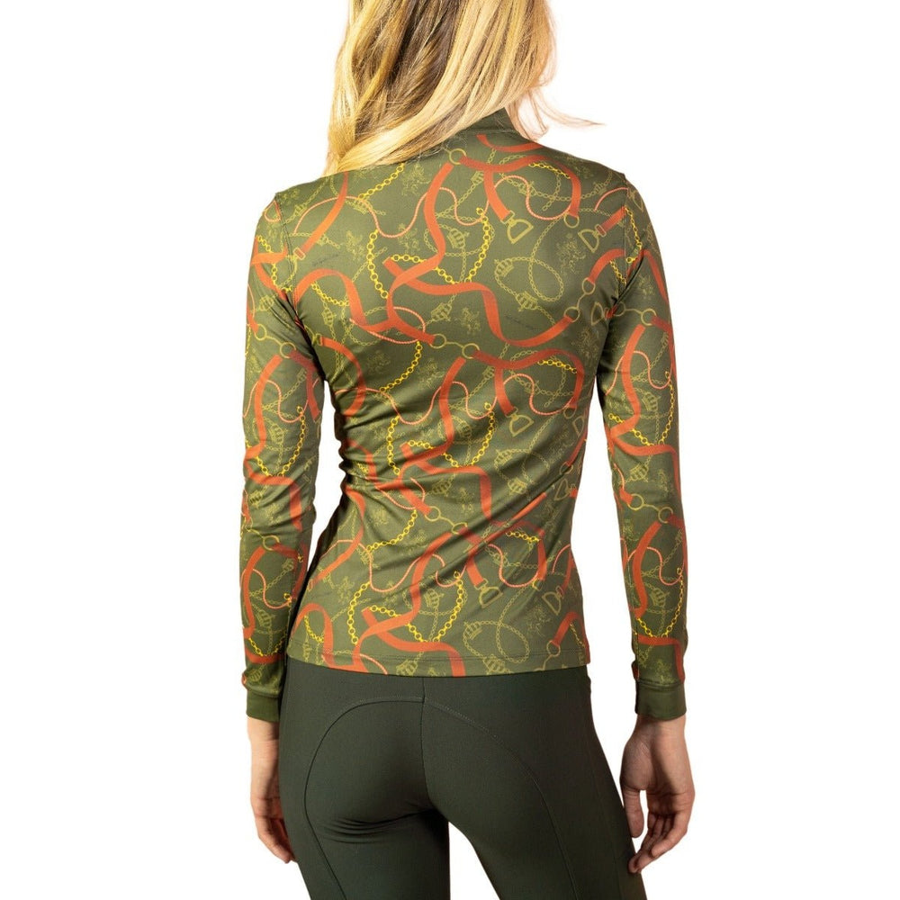 Royal Equestrian Base Layer Cavallo Le Pouvoir Sport Uv Protection Riding Top Olive