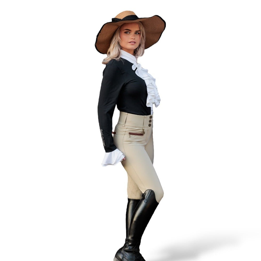 Royal Equestrian Breeches Full Seat High Waist Compression Cecilie Sand Beige
