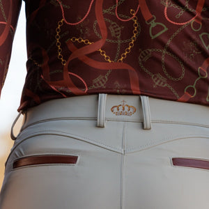 Royal Equestrian Cecile kompresyjne bryczesy do kolan beżowe