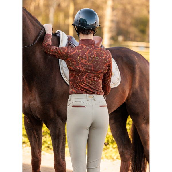 Royal Equestrian Cecile kompresyjne bryczesy do kolan beżowe