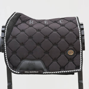 Royal Equestrian Dressurschabracke Schwarz Silber Voll