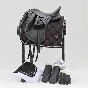 Royal Equestrian Dressurschabracke Schwarz Silber Voll