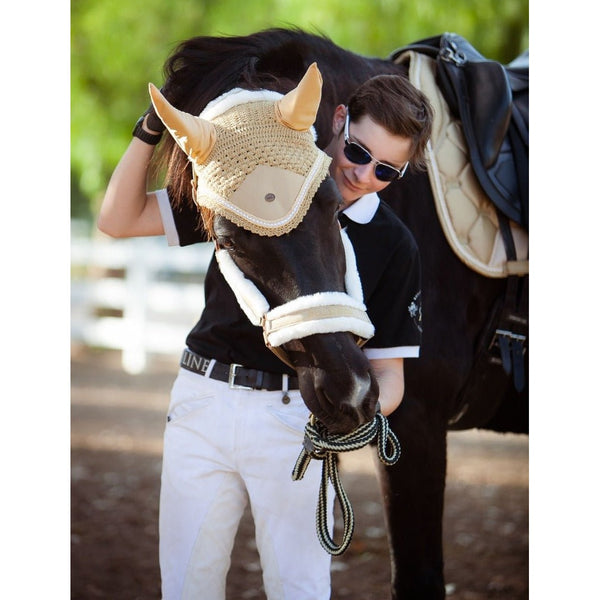 Royal Equestrian Dressurschabracke Kristall Champagner Voll