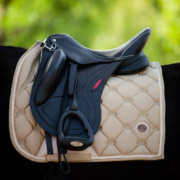 Royal Equestrian Dressurschabracke Kristall Champagner Voll