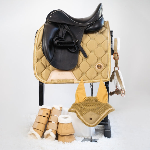 Royal Equestrian Dressurschabracke Kristall Champagner Voll