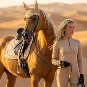 Royal Equestrian dressuurzadeldek Sahara zandsteen beige
