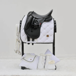 Royal Equestrian Dressurschabracke Weiß Silber Voll