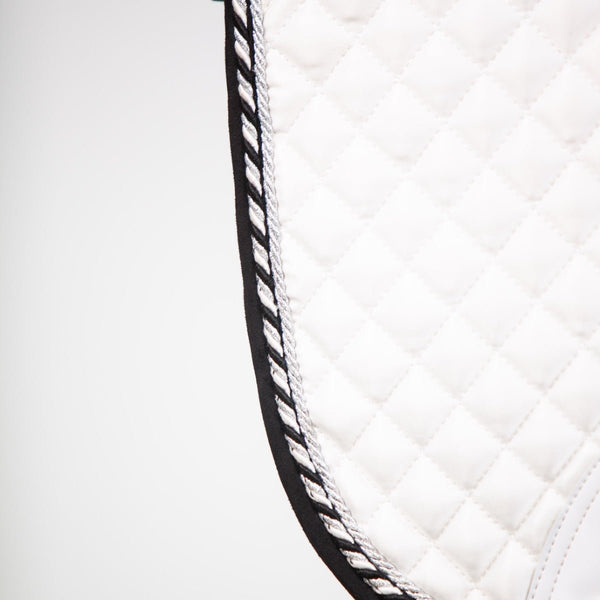 Royal Equestrian Dressage Saddle Pad White Silver Pro Full