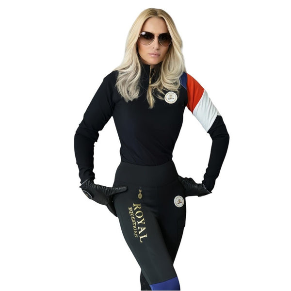 Royal Equestrian Heritage Team Knee Grip Riding Tights Black