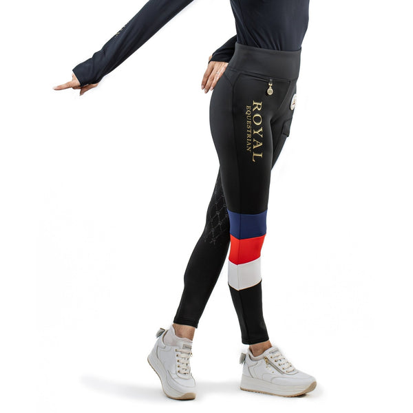 Royal Equestrian Heritage Team Riding Tights Black Full Grip