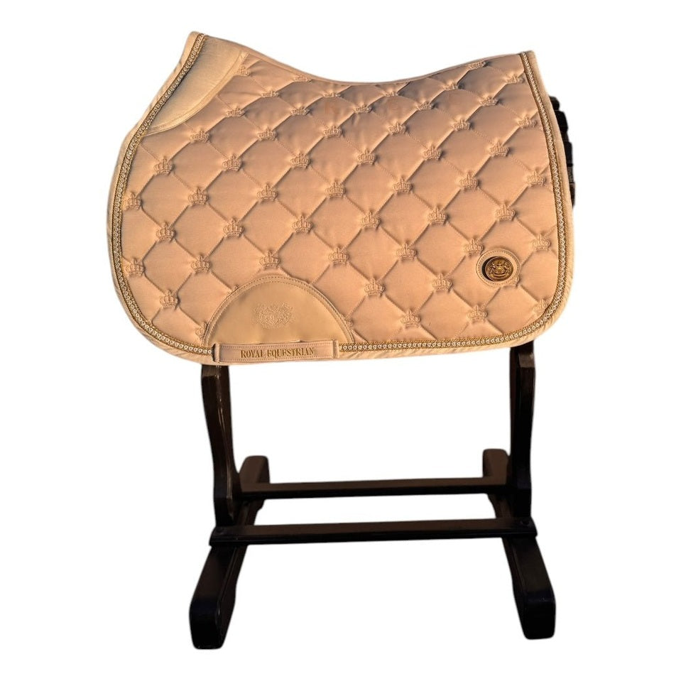 Royal Equestrian Jump Saddle Pad Crystal Champagne Full