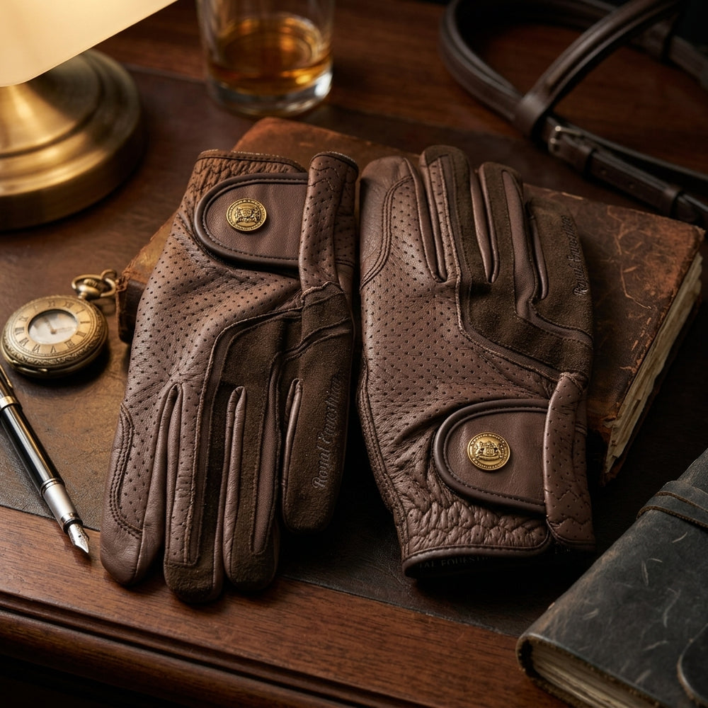 Royal Equestrian Leather Riding Gloves