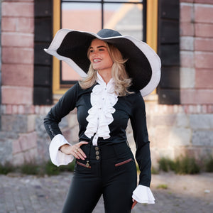 Royal Equestrian Long Sleeve Competition Brenda Shirt With White Ruffle