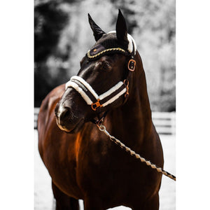 Royal Equestrian Premium Ear Bonnet Black Gold Full