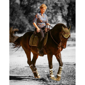 Royal Equestrian Premium Ear Bonnet Olive Blue Full