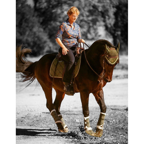 Royal Equestrian Premium Ear Bonnet Olive Blue Full