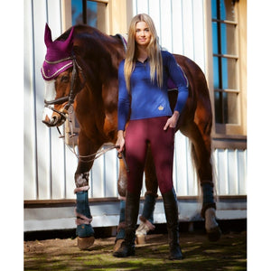 Royal Equestrian Premium Ear Bonnet Purple Navy Full
