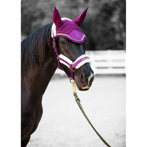Royal Equestrian Premium Ear Bonnet Purple Navy Full