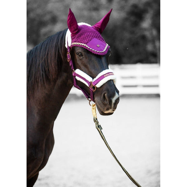 Royal Equestrian Premium Ear Bonnet Purple Navy Full