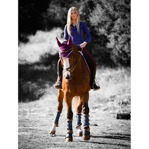 Royal Equestrian Premium Ear Bonnet Purple Navy Full