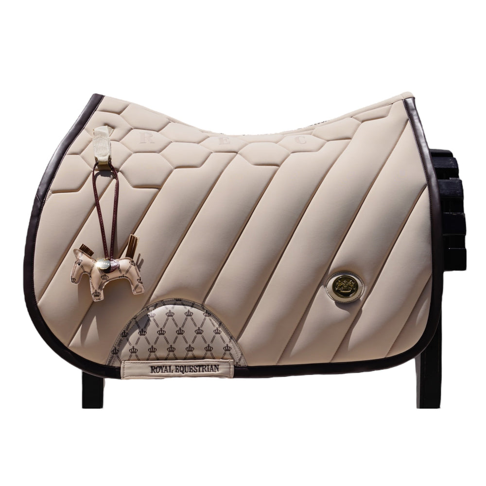 Royal Equestrian Regalia di Roma Jump Saddle Pad Sand Full