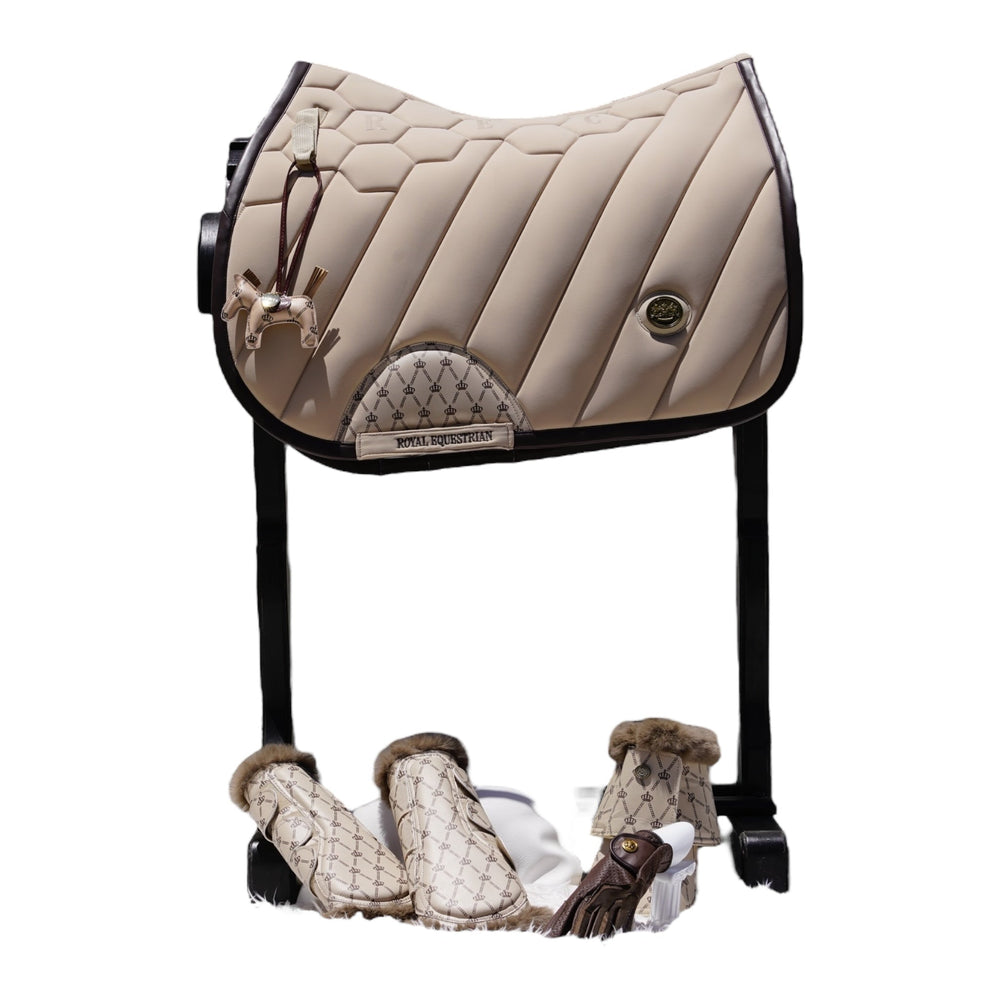 Royal Equestrian Regalia di Roma Jump Saddle Pad Sand Full