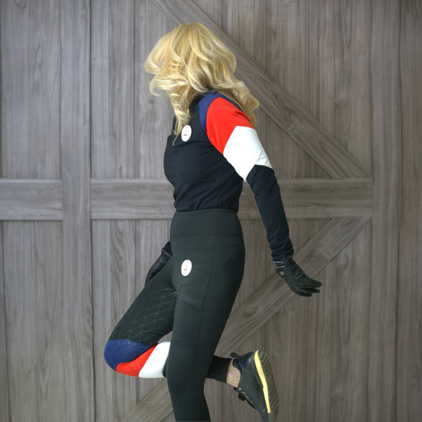 Royal Equestrian Riding Tights Heritage Team Knee Grip Black
