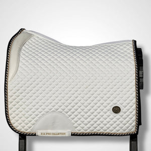 Royal Equestrian Saddle Pad Dressage Pro Cooling Mesh White Gold