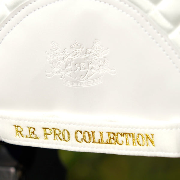 Royal Equestrian Saddle Pad Dressage Pro Cooling Mesh White Gold