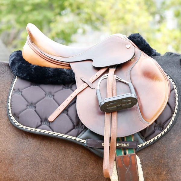 Royal Equestrian Jump Schabracke Schwarz Gold Voll